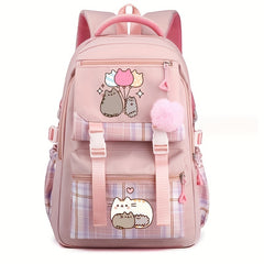 Fashionable Plaid Backpack for High School and College Students