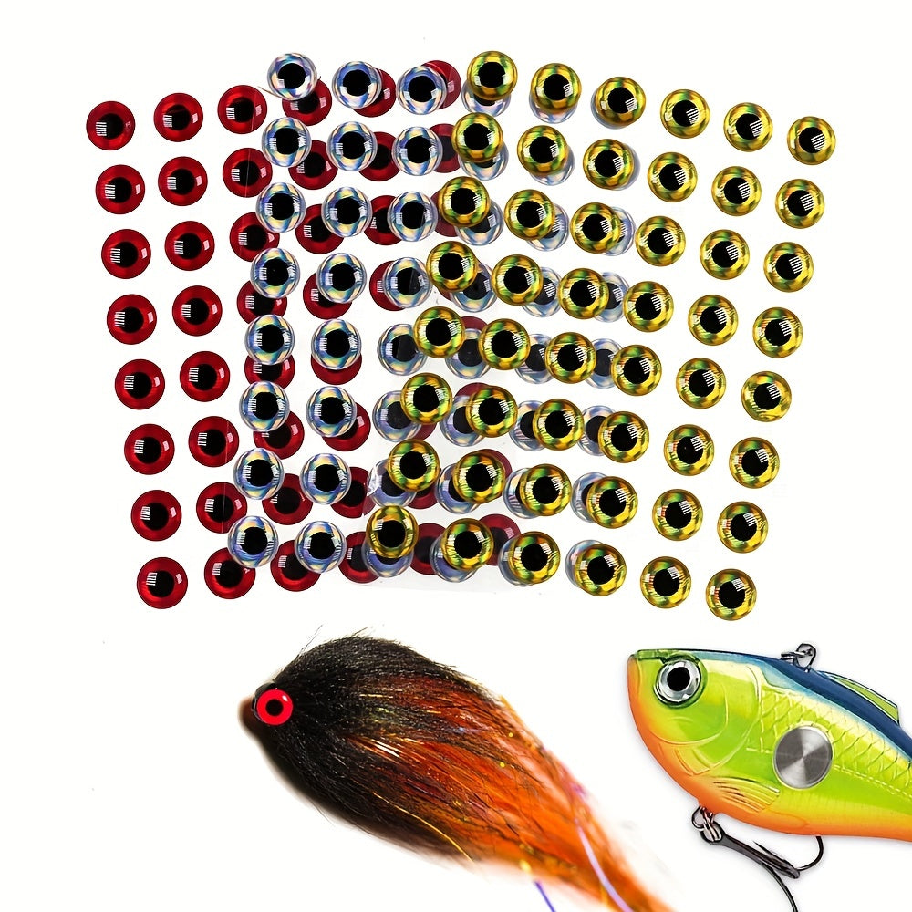 500PCS Holo 3D Fish Eyes for DIY Lures Jig Baits