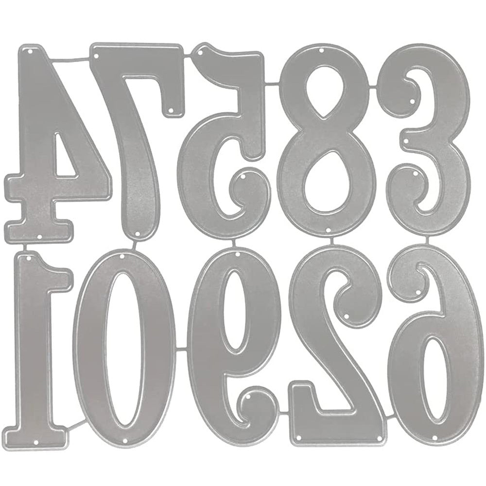 Numbers 0-9 Metal Cutting Dies 2 Inch Scrapbooking DIY Craft