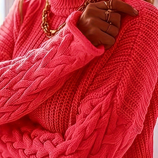  Turtleneck Sweater Women's Solid Long Sleeve Jumper