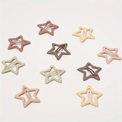 10pcs Star Hair Clip Minimalist Solid Snap Clip Headwear