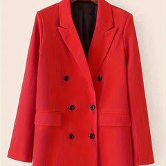  Casual Blazer Women's Solid Button Up Long Sleeve Lapel Collar