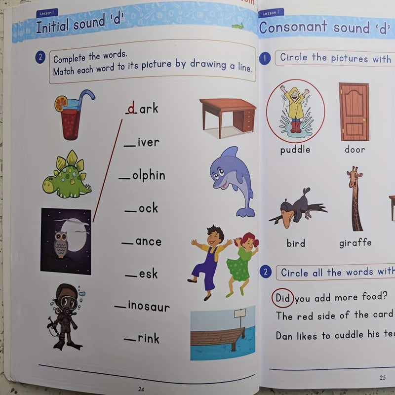 English Phonics Learning Workbook - Language Arts Skills Workbook