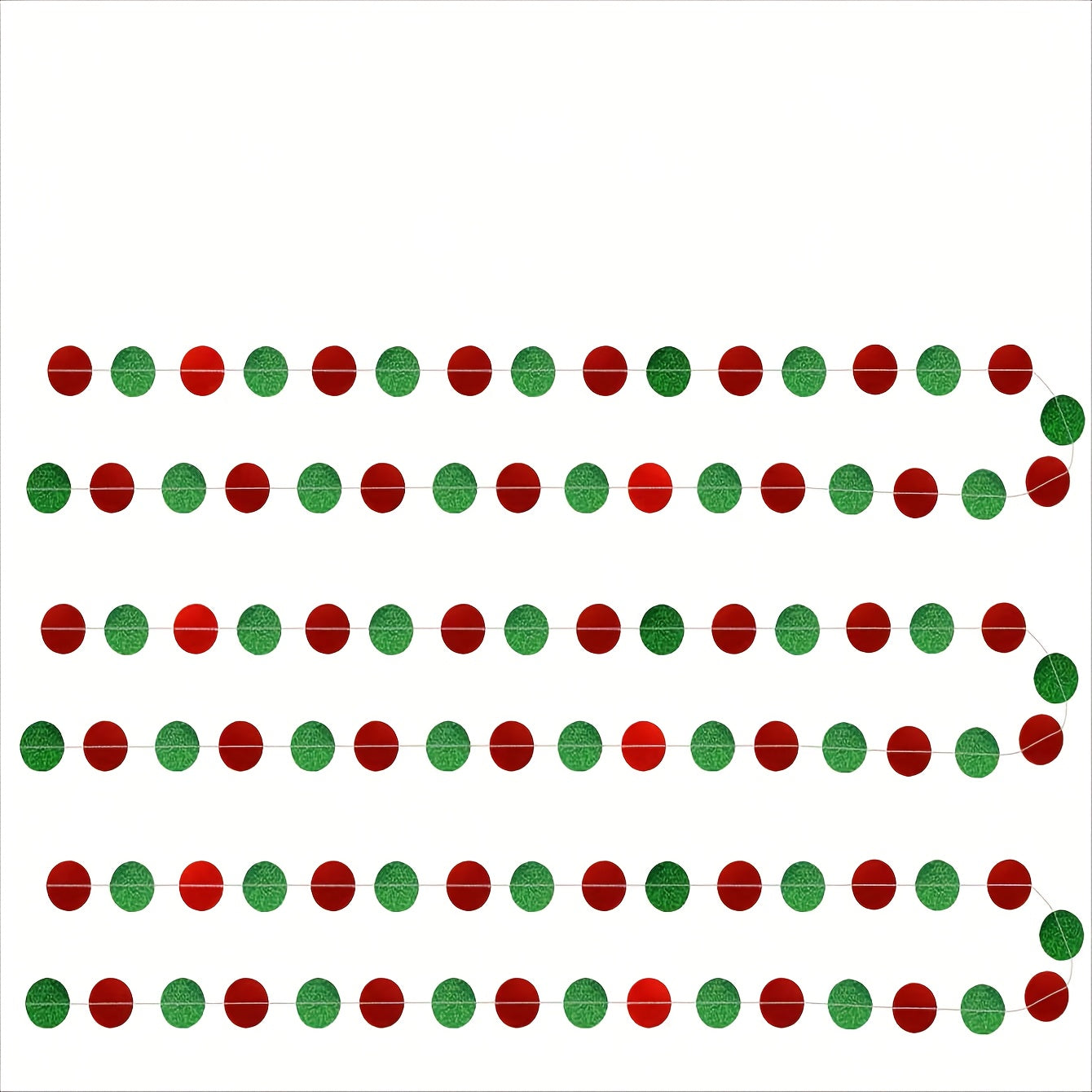 Red & Green Circle Dots Garland Christmas Party Decorations