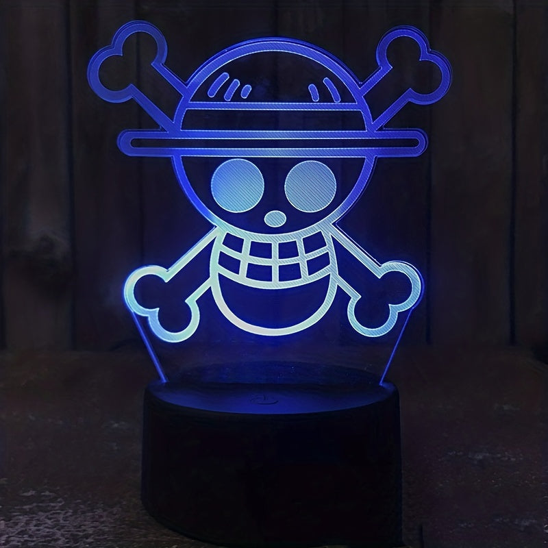 Skeleton 3D Night Light Table Lamp Anime Figures Soft Light Bedroom LED