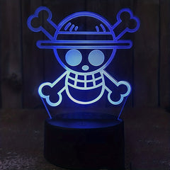 Skeleton 3D Night Light Table Lamp Anime Figures Soft Light Bedroom LED