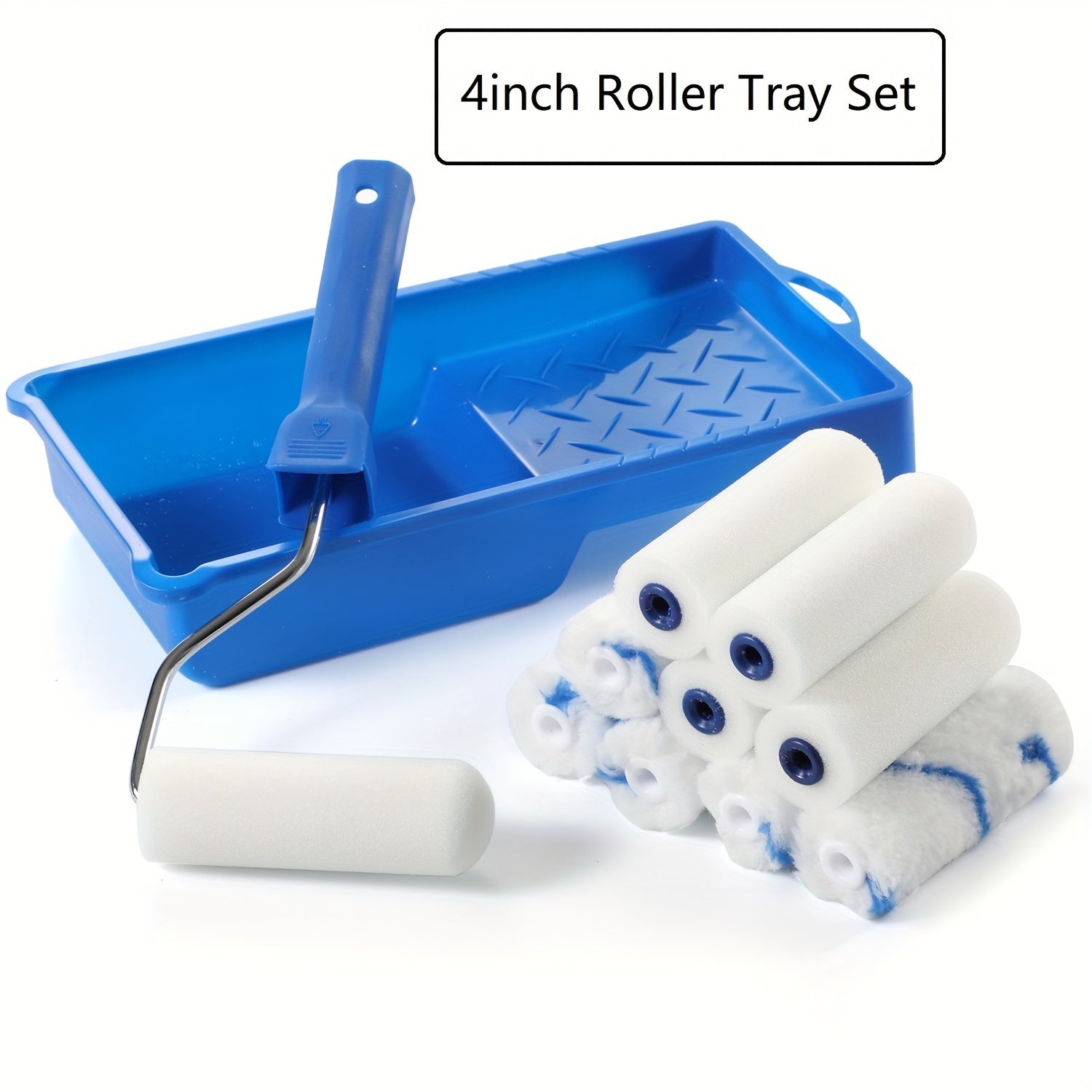 12pcs Paint Tray Set with Foam and Polyester Roller Covers