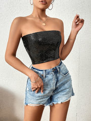 Sparkling Sequin Strapless Crop Top