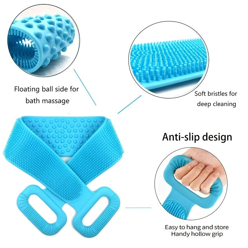 Silicone Body Scrubber with Adjustable Bath Belt