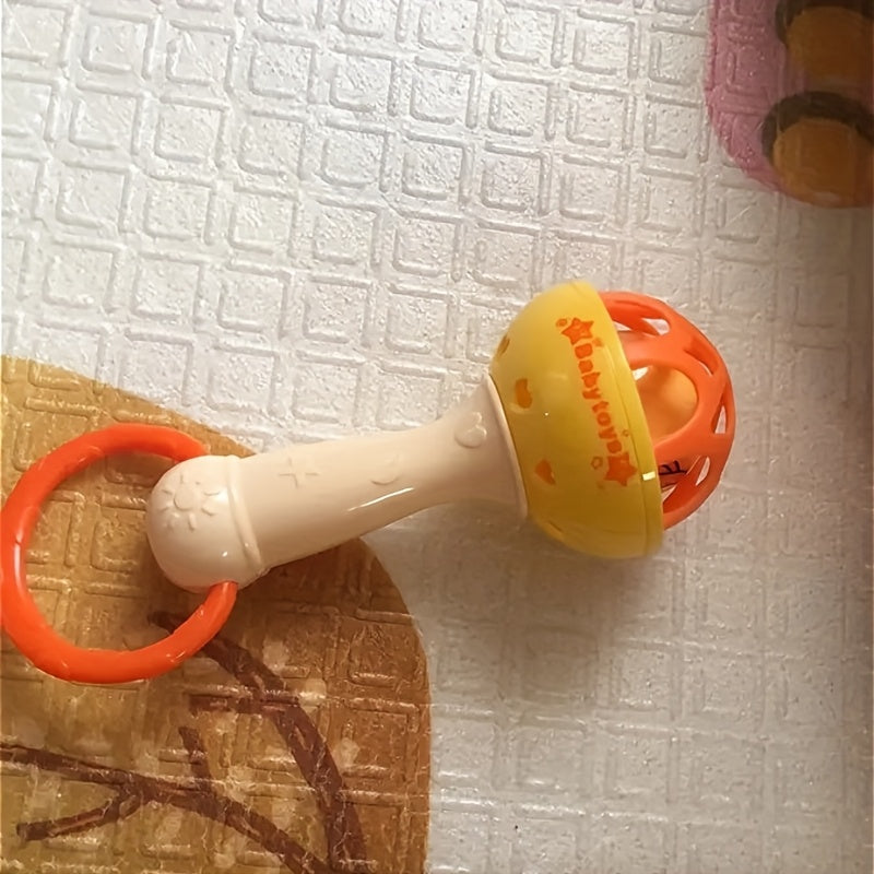 3pc Youngsters Rattle Toy Hand Grasping Ball Rattle Stick Soft Rubber Ball