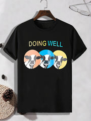 Men's Cow Print T-shirt Active Breathable Tee