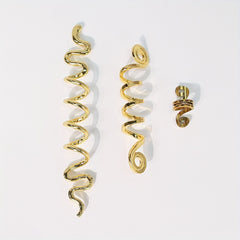 3 Pcs Snake Hair Jewelry For Braids Decoration - Golden