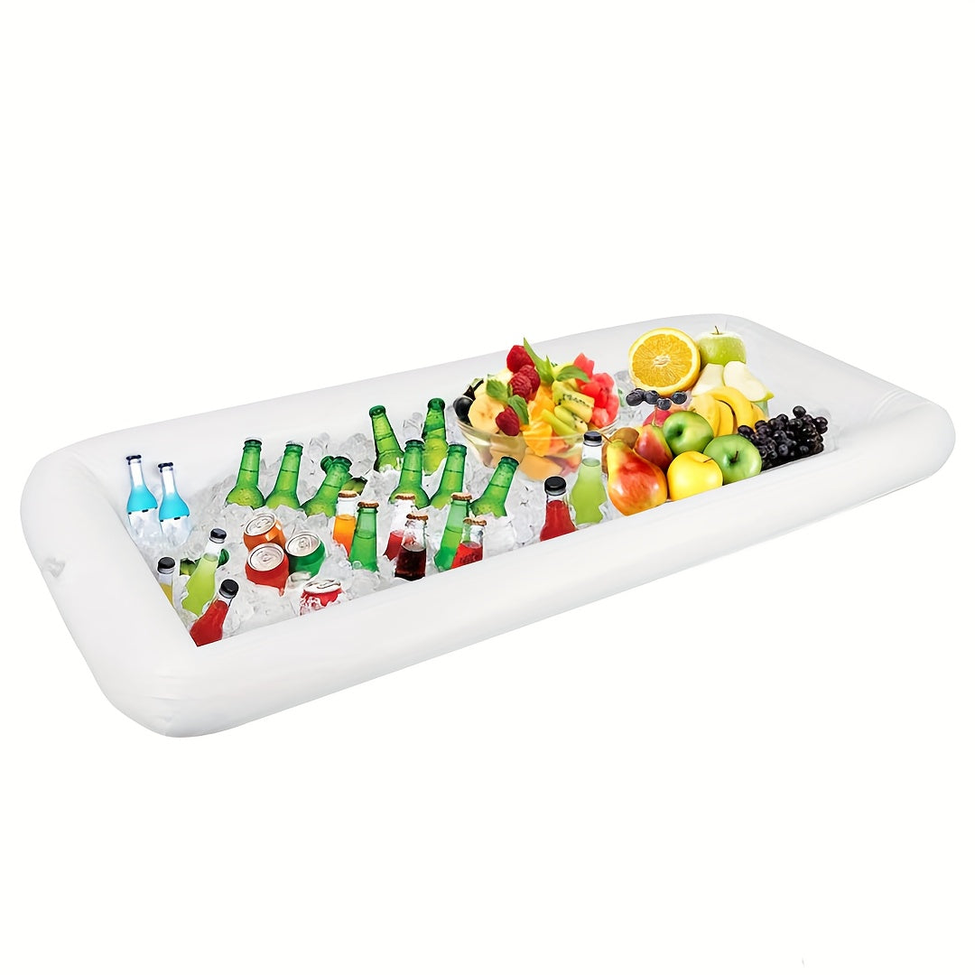 Inflatable Ice Buffet Salad Serving Tray Cooler with Drain Plug