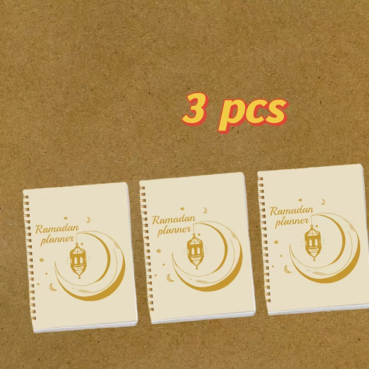Ramadan Planner A5 Spiral Diary with Crescent Moon & Mosque Paper