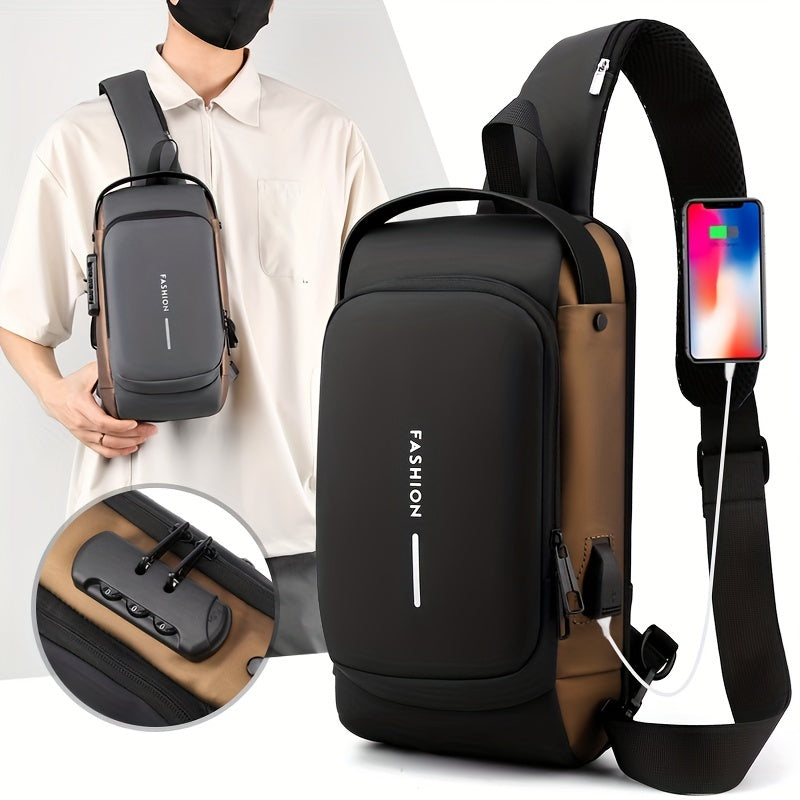 Anti Theft Crossbody Sling Bag Waterproof with USB Charging Port