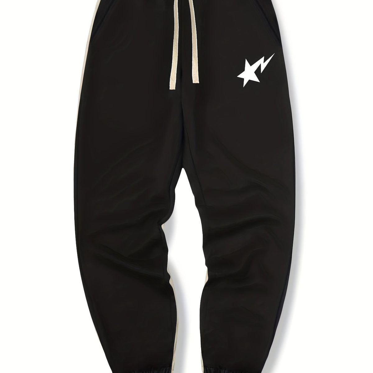 Shooting Star Print Drawstring Sweatpants Loose Fit Pants