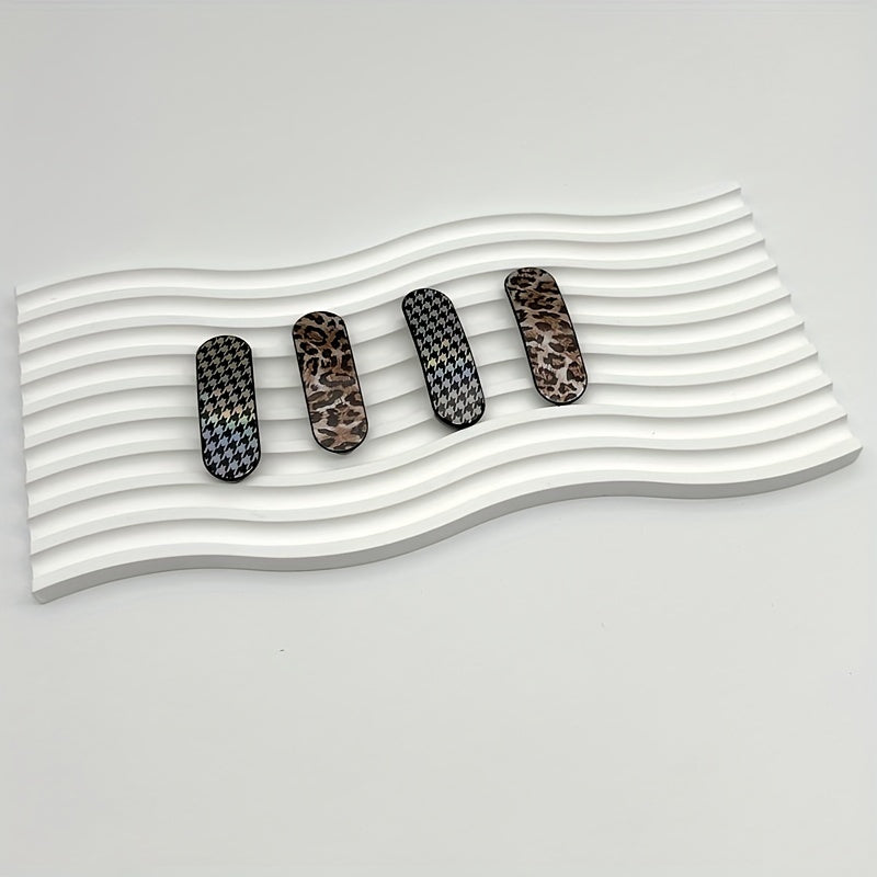 Retro Leopard Print Hair Claw Large Shark Claw Ponytail Holder Hair Clip