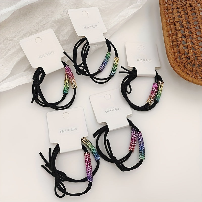 2pcs Cartoon Hair Band High Elastic Hair Loop