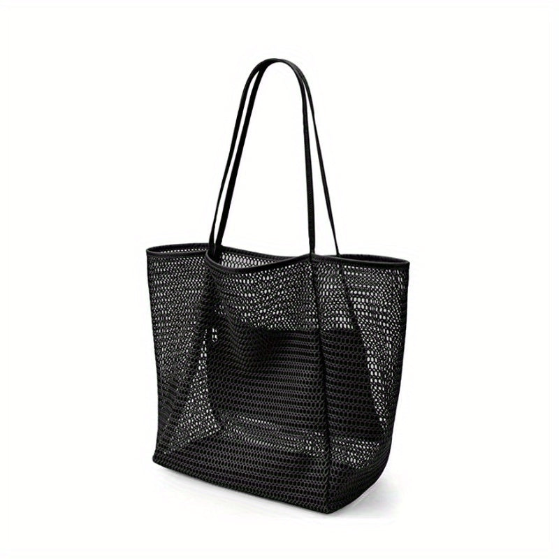 Large Capacity Mesh Beach Bag Grocery Shopping Bag Swimming Storage Bag