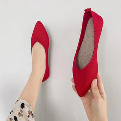 Women's Lightweight Knit Slip-on Shoes Soft Sole Low Top Casual Footwear