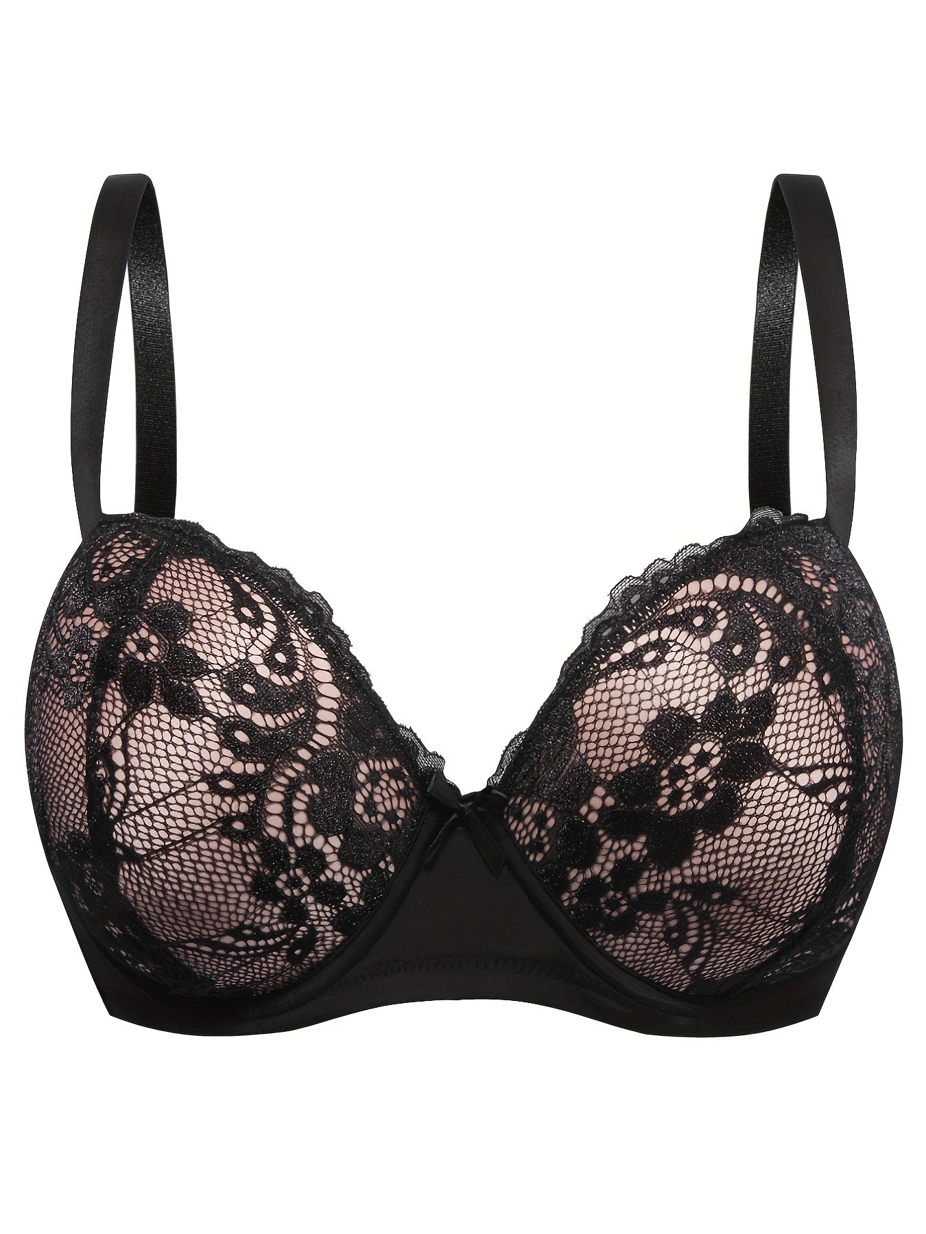  Contrast Lace Push Up Bra