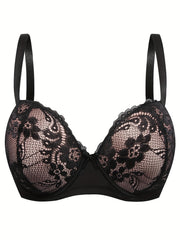 Contrast Lace Push Up Bra
