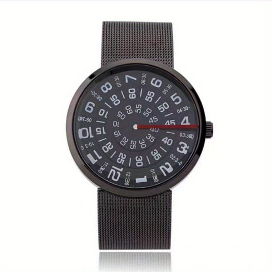 Casual Round Pointer Quartz Watch for Women and Men