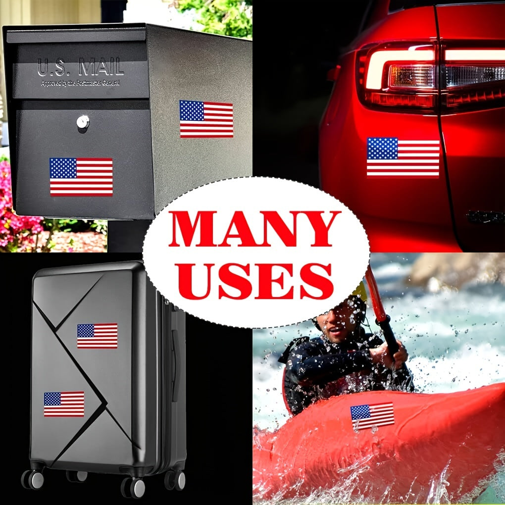 5X3 Inch American Flag Decal Patriotic Stars Self-adhesive Waterproof