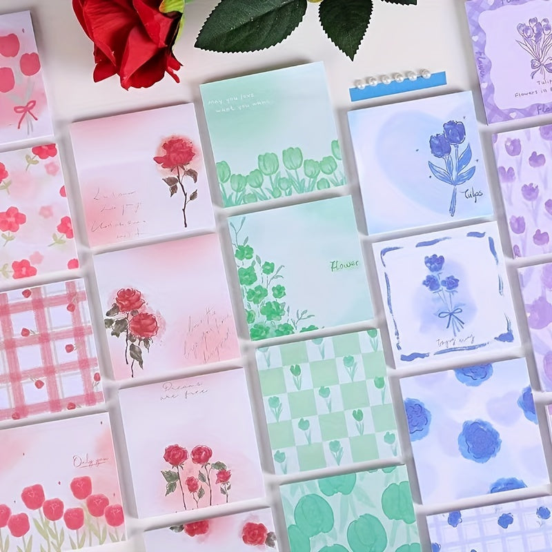 Rose Tulip Convenience Sticker Set of 4 Memo Books