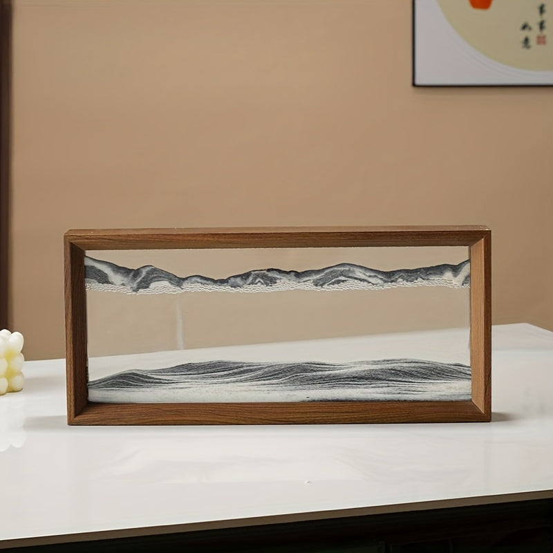 15 Inch 3D Sand Art in Wooden Frame Tabletop Decor
