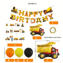 Traffic Car Series Balloons and Flags Birthday Party Decor