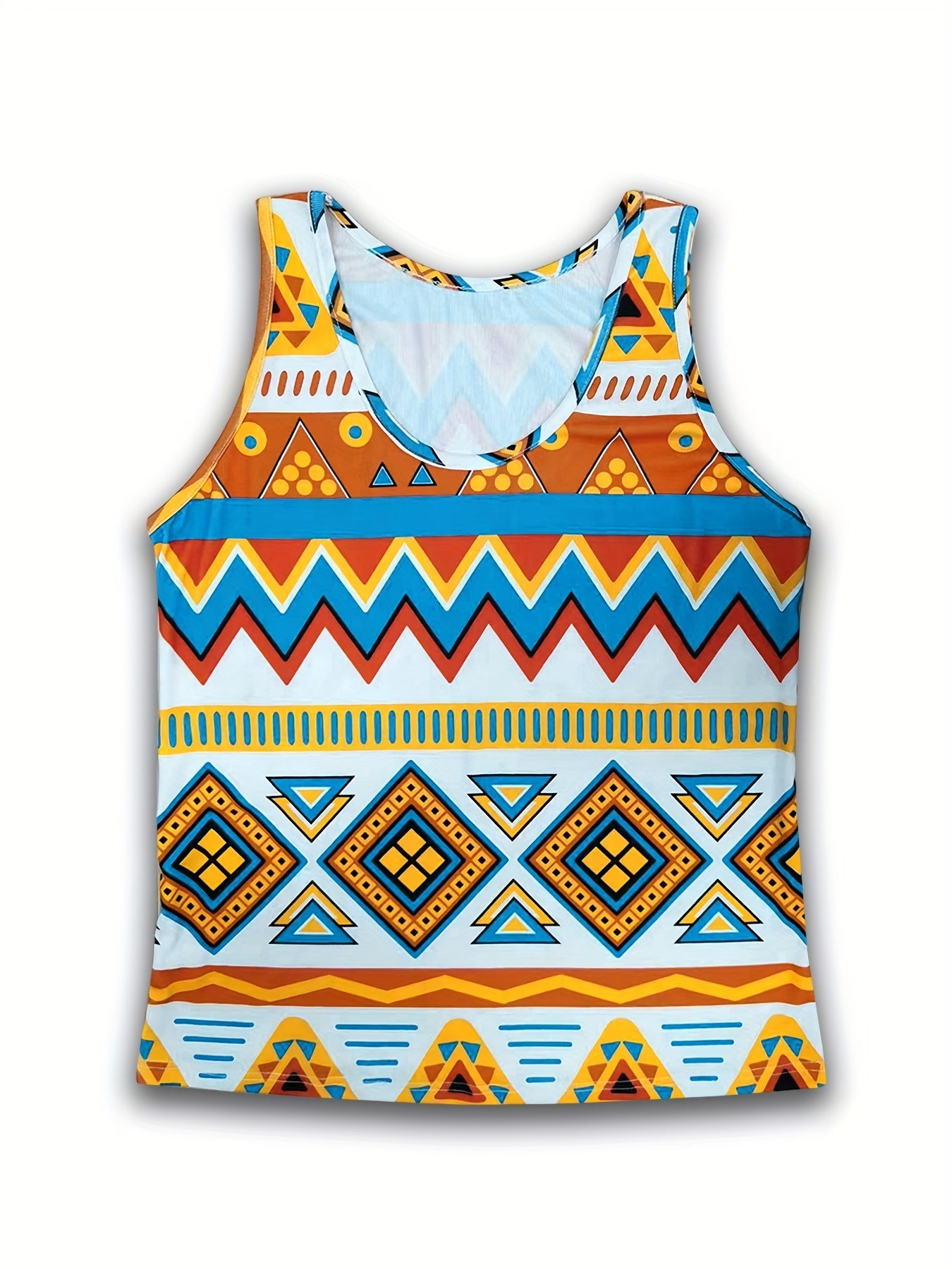 Vintage Ethnic Print Tank Top for Summer