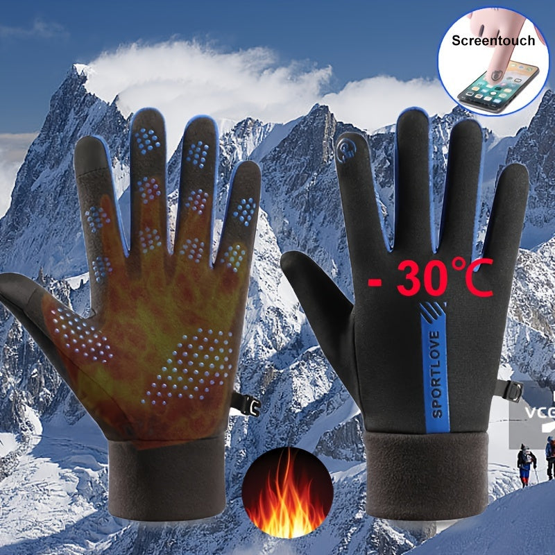 Winter Warm Touch Screen Thermal Gloves for Men Women - Windproof