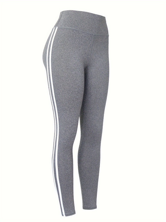 5pcs Stripe Side Yoga Leggings High Waist Fitness Workout Gym