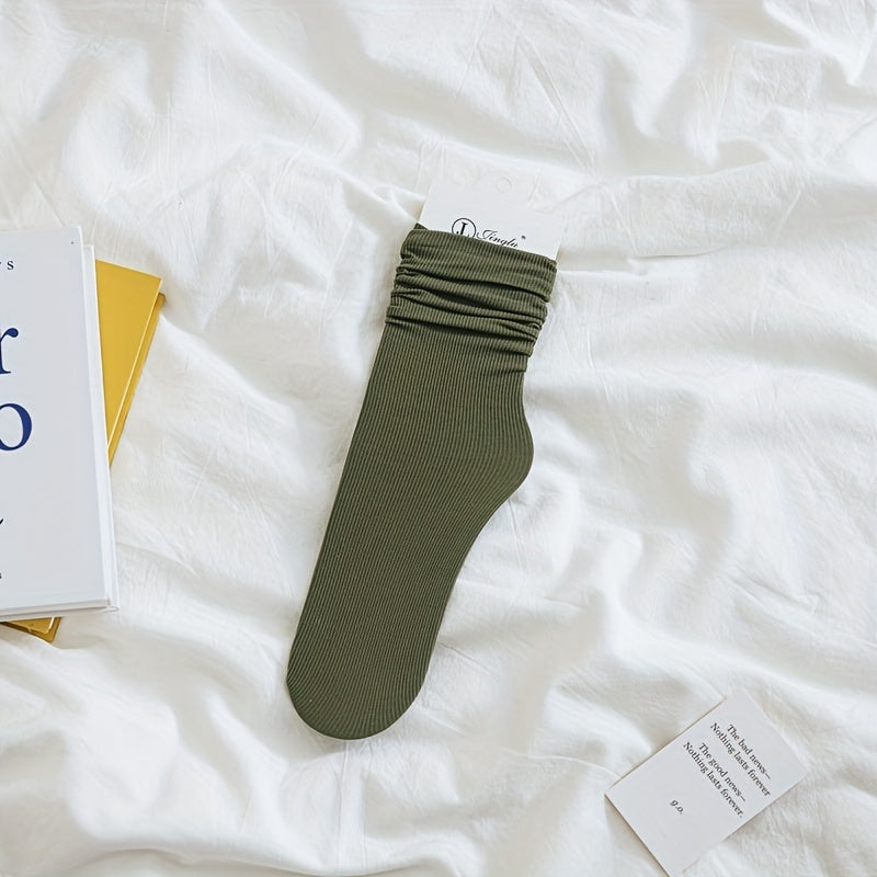 Solid Socks Comfy & Casual Women's Stockings