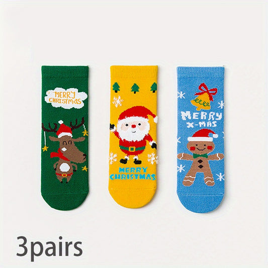 Kids Christmas Socks for Autumn/Winter Santa Claus Baby Cartoon Socks