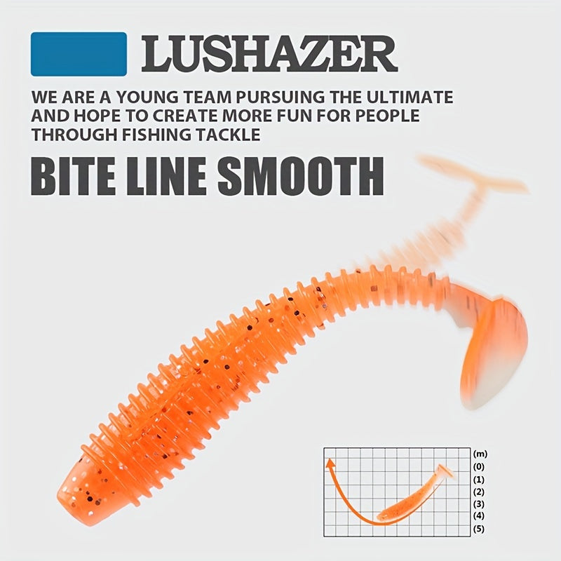 30pcs Paddle Tail Soft Lure Swimbait Slow Sinking Soft Worm