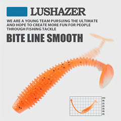 30pcs Paddle Tail Soft Lure Swimbait Slow Sinking Soft Worm