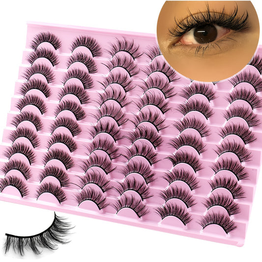 Cat Eye Faux Mink Lashes Natural Fluffy Eyelashes 3D Curling False Extension