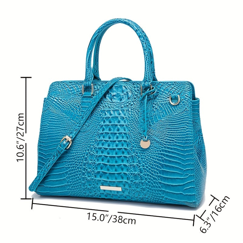 Crocodile Embossed Crossbody Handbag