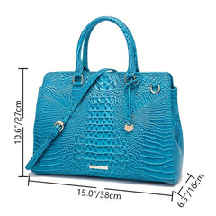 Crocodile Embossed Crossbody Handbag