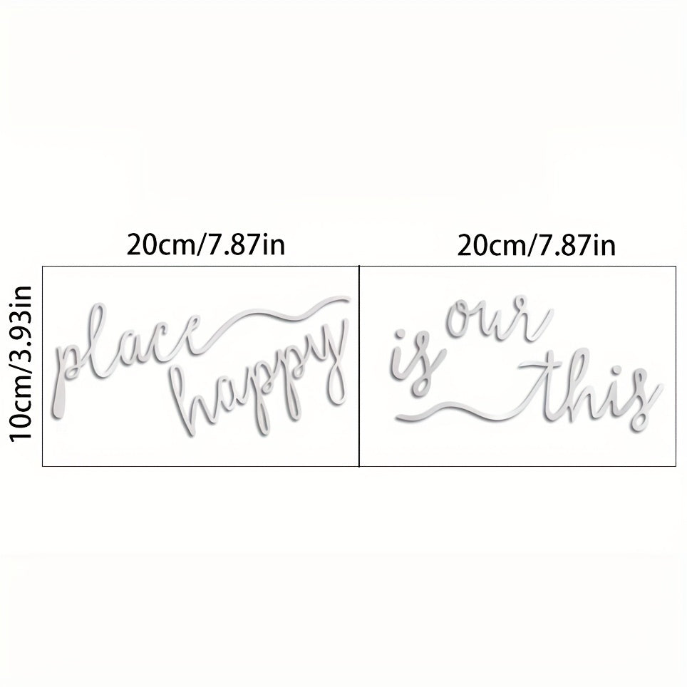 5pcs Quote Mirror Wall Sticker Acrylic Adhesive Home Decor Room Decoration