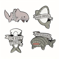 Shark Dolphin Marine Life Brooch Men's Jewelry