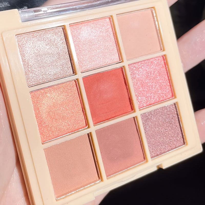 9 Shade Earth Tone Eyeshadow Palette Matte & Sequins Finish