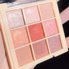 9 Shade Earth Tone Eyeshadow Palette Matte & Sequins Finish