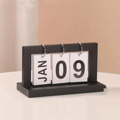Wooden Flip Page Perpetual Calendar for Home Decor & Desk