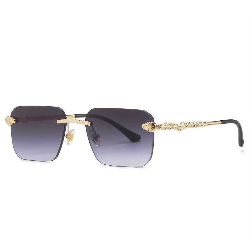 Men's Rimless Metal Sunglasses for Cycling Riding Fishing