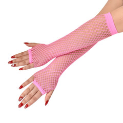 Punk Mesh Gloves Solid Long Party Dress Women's Accessories