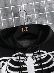 Youth Men's Hooded Skull Print Sweater