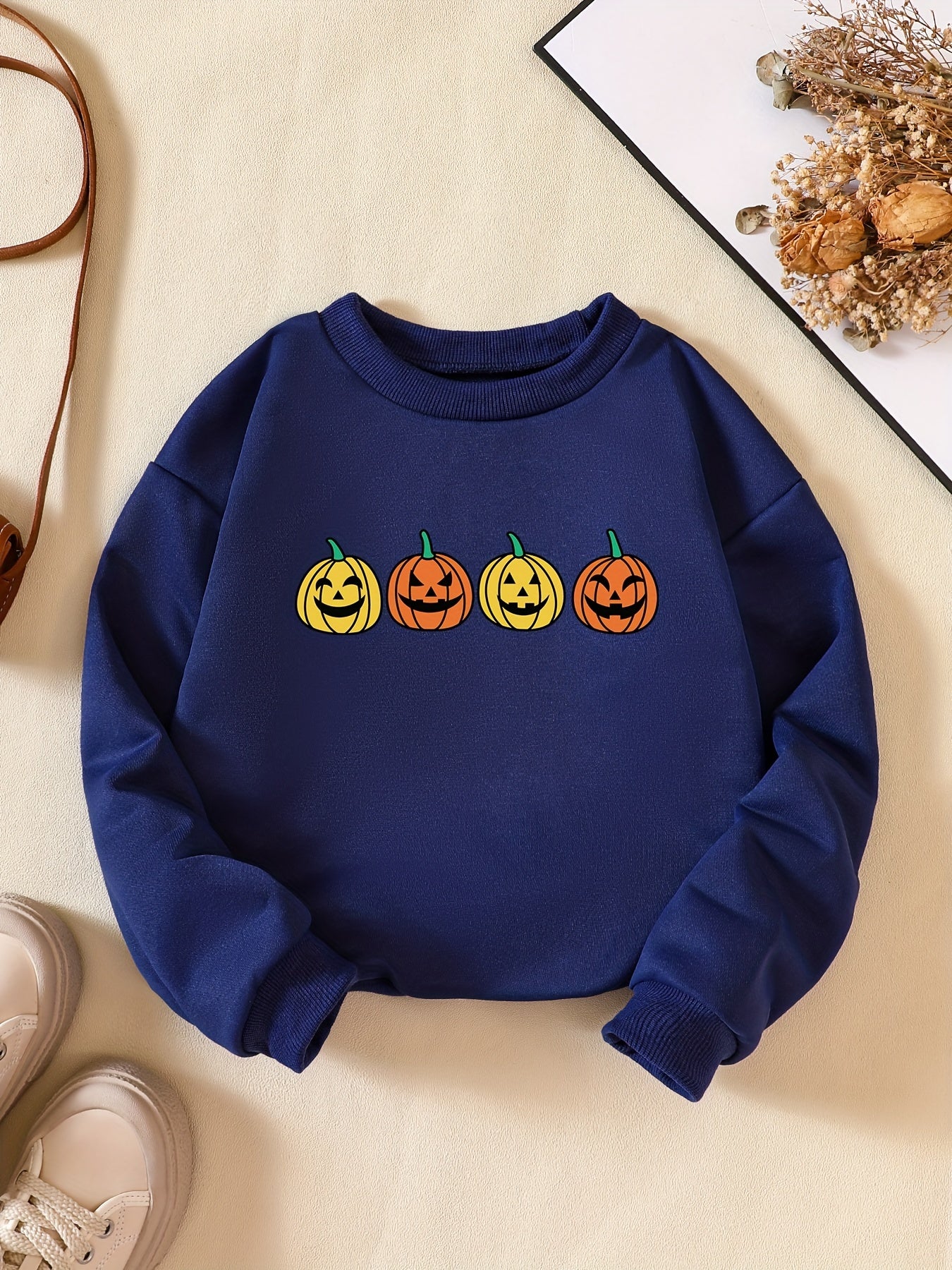 Halloween Pumpkin Print Boys Sweatshirt